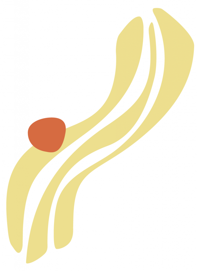 Grafik mit organischer gelber und organischer orangener Form